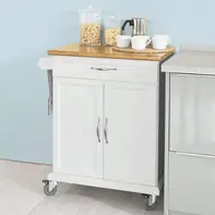Wereldwijde Verzending Keukentrolley - Keukenkast - Handdoekenrek - Bamboe - 66x91x46 cm