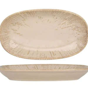 Actieprijs Bonna Serveerschaal - Sand Snell - Porselein - 24x14 cm - set van 2