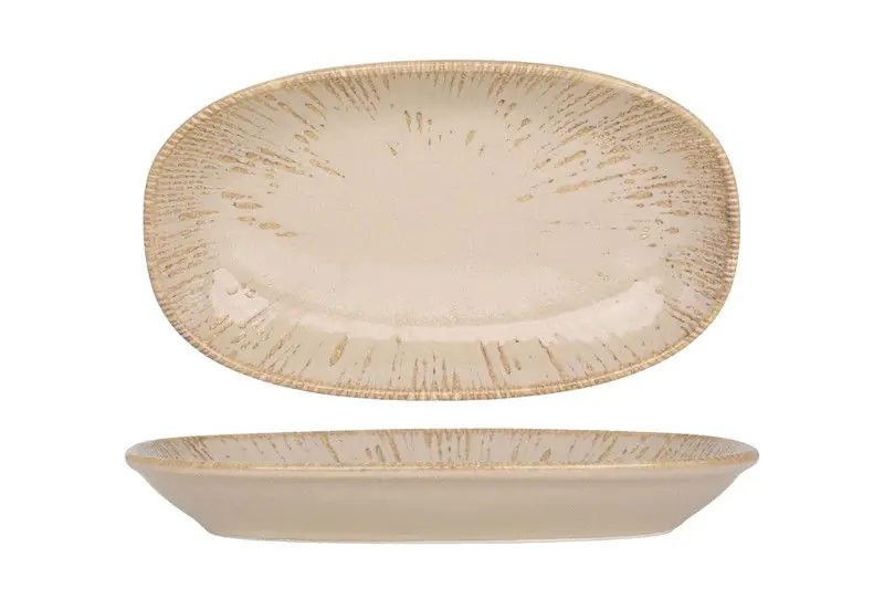 Actieprijs Bonna Serveerschaal - Sand Snell - Porselein - 24x14 cm - set van 2