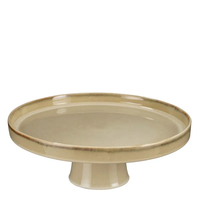 Direct Beschikbaar Mica Decorations Racco Taartplateau - H11 x Ø28 cm - Steengoed - Beige