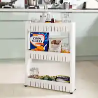 Keukentrolley - Trolley - 360 ° draaibare wielen - 3 vakken - 12.5x72.5x54.5 cm Dagaanbieding
