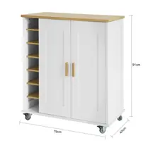 Flitsaanbieding Keukentrolley - Trolley - 360 ° draaibare wielen - 3 opbergvakken - 38x97x26 cm