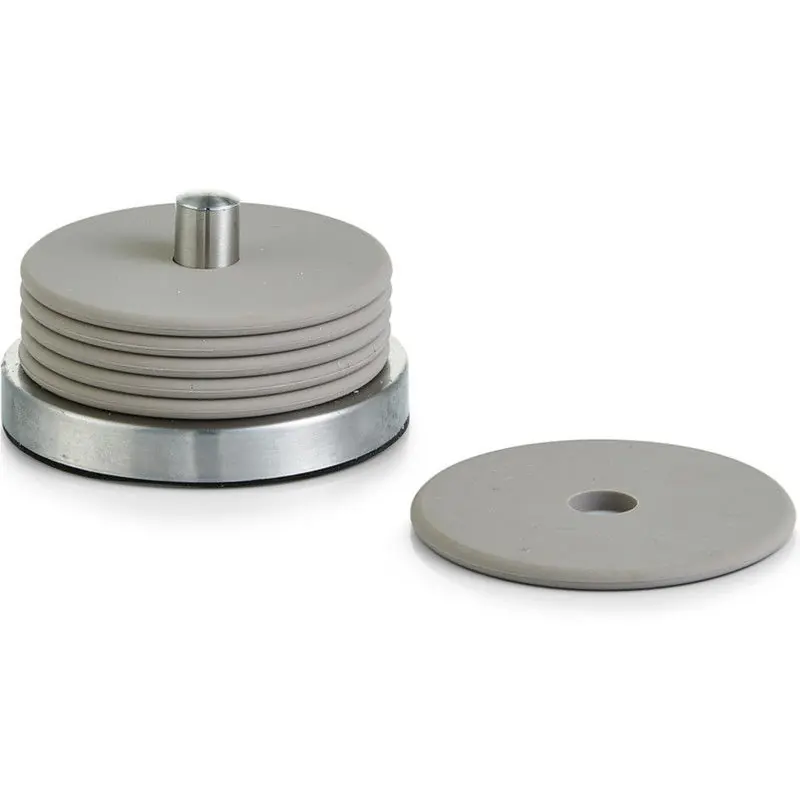 Fabrieksprijs 12x Siliconen onderzetters voor glazen/bekers grijs 10 cm - Glazenonderzetters
