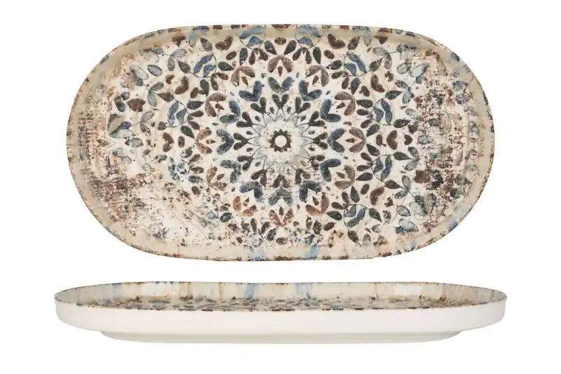 Rinart Serveerschaal - Aztec - Porselein - 31x18 cm - set van 2 Express Levering