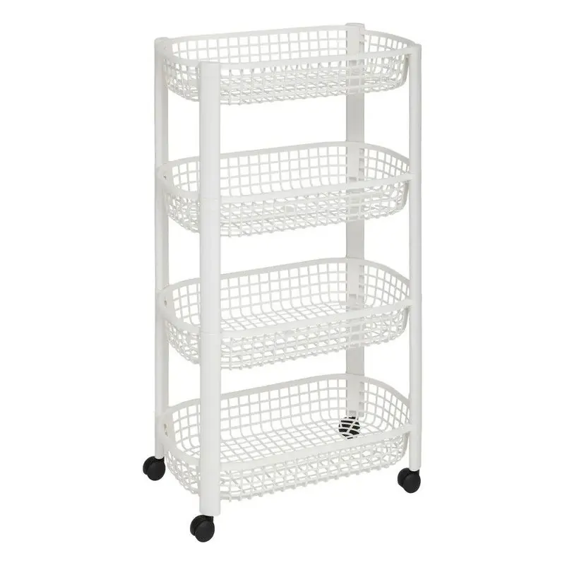 Beperkt Aanbod 5Five Keuken/badkamer trolley 4 laags - L46 x B25 x H79 cm - wit - Opberg trolley