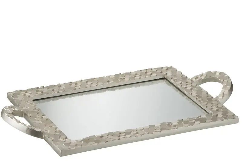 D- J-line - Vassoio 6hoekjes Spiegel Poly Goud - 48x26.5x4cm Favoriet