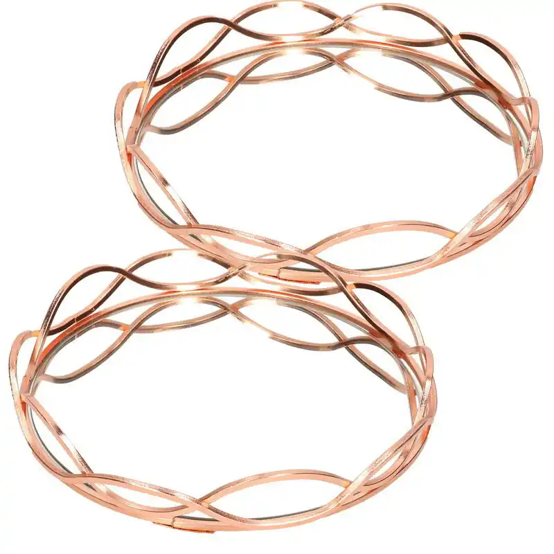 Snelle Levering 2x stuks ronde kaarsenborden/kaarsen plateaus koper/goud met spiegelbodem D23 cm - Kaarsenplateaus
