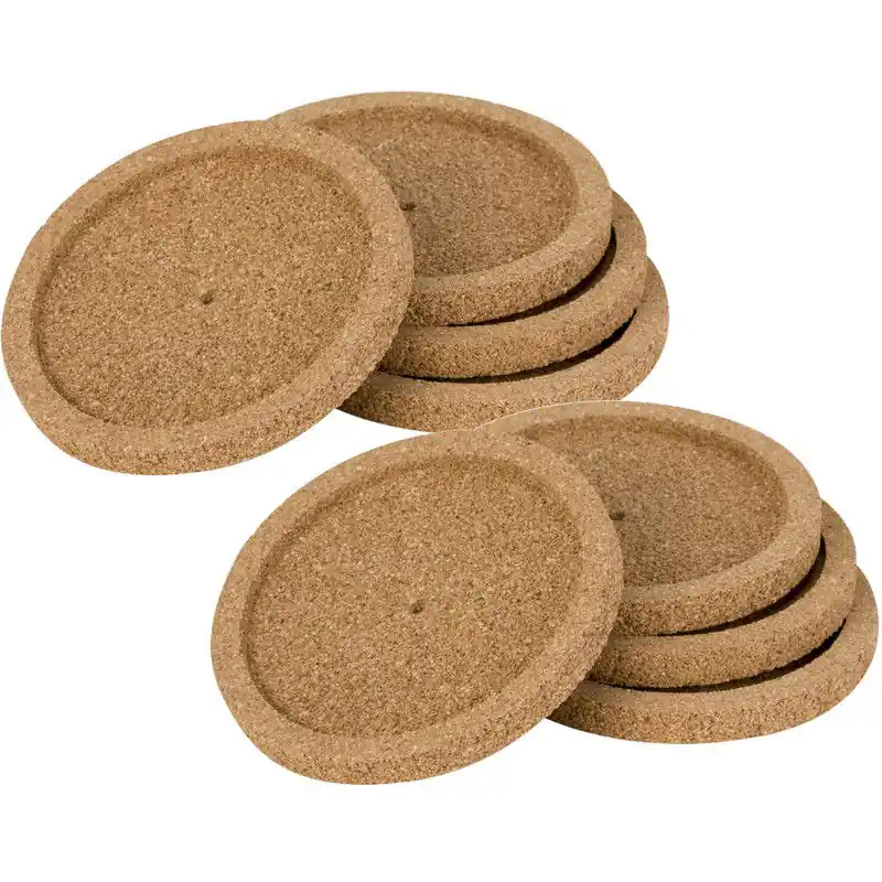 Cosy & Trendy Glazenonderzetters - 8x stuks - bruin - kurk - 10 cm - Glazenonderzetters Weekendaanbieding
