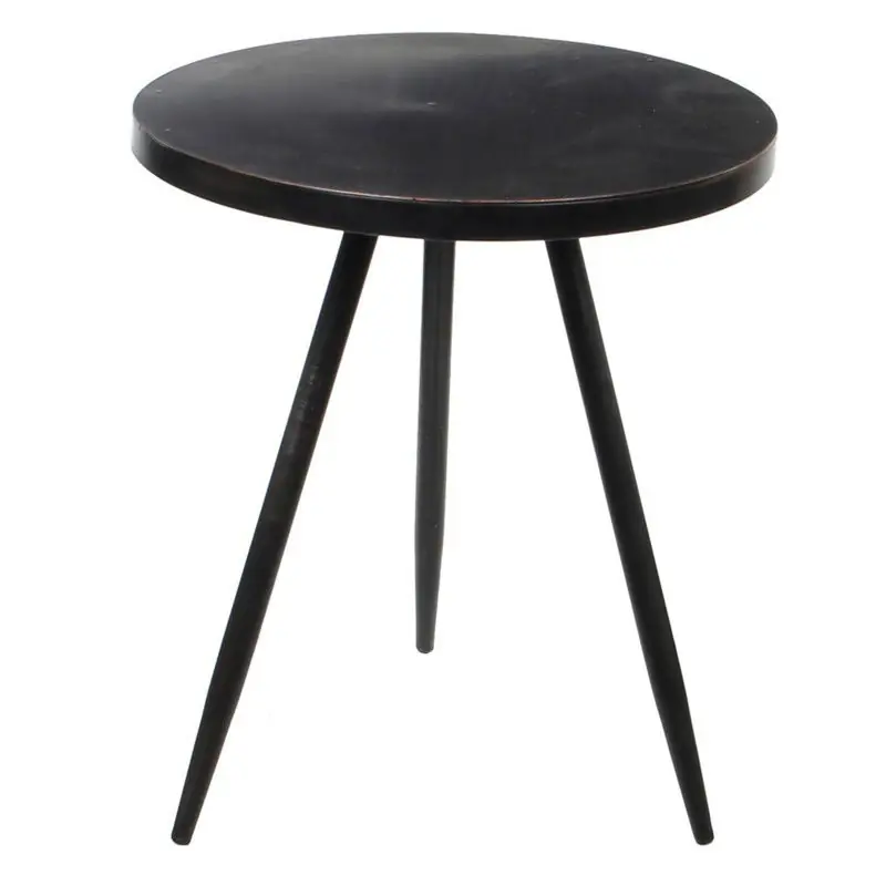 Trendy Mica Decorations Bijzettafel Kent - 1x - metaal - zwart - 35 x 40 cm - Planten onderzetter