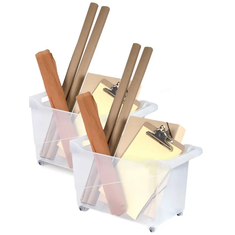 Bestel Nu Plasticforte Opbergbox - 6x - transparant - 45 x 24 cm - Opberg trolley