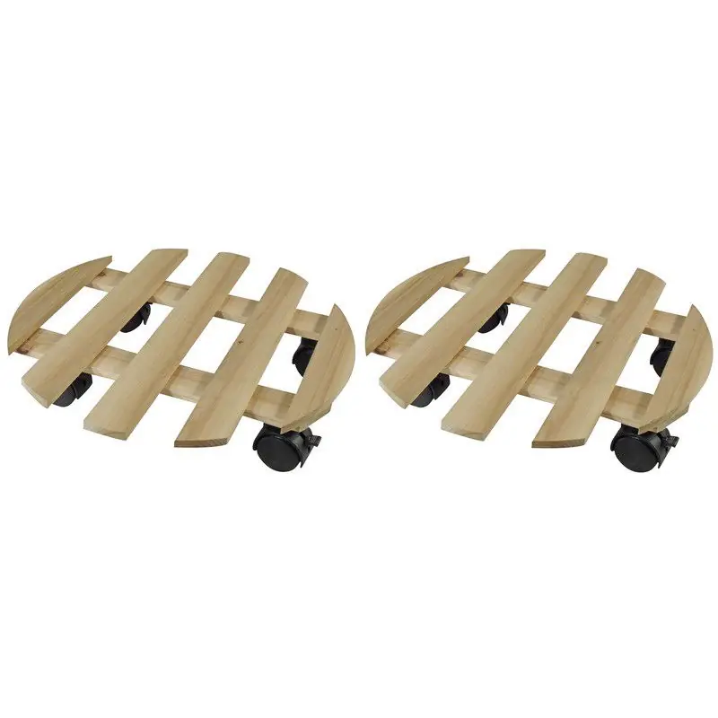 2x Ronde plantentrolley met zwenkwielen 35 cm - Planten onderzetter Superprijs