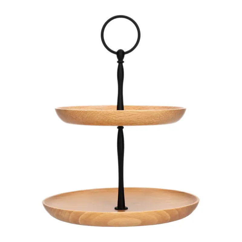 Shop Nu QUVIO Etagere - 2 laags - Hout - Donkerbruin