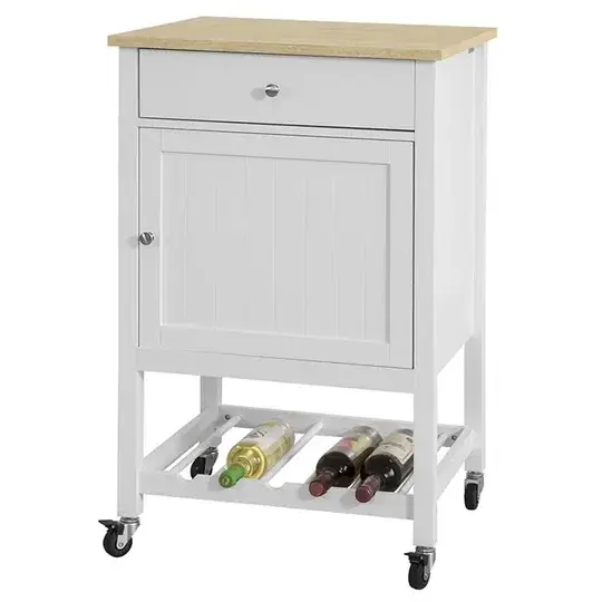Goedkoop Keukentrolley - Serveerwagen - Lade - Flessenrek - Hout - 60x94x49 cm