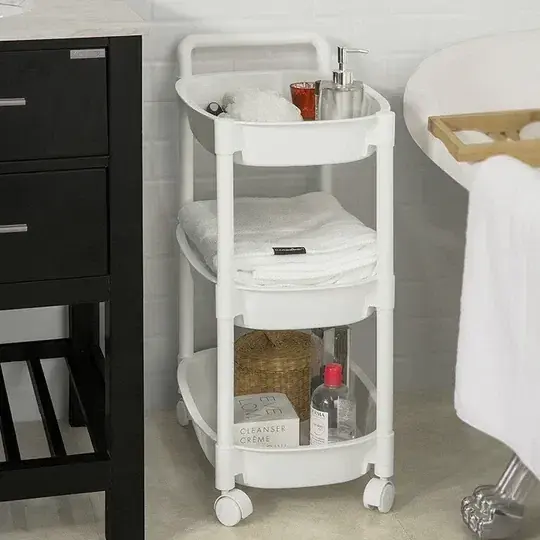 Laatste Kans Badkamertrolley - Trolley - 3 manden - 360 ° draaibare wielen - 49x73x33 cm