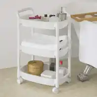 Premium Badkamertrolley - Trolley - 3 manden - 360 ° draaibare wielen - 49x73x33 cm