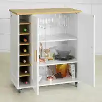 Keukentrolley - Keukenkast - Wijnrek - 3 compartimenten - 79x91x40 cm Gereduceerde Prijs