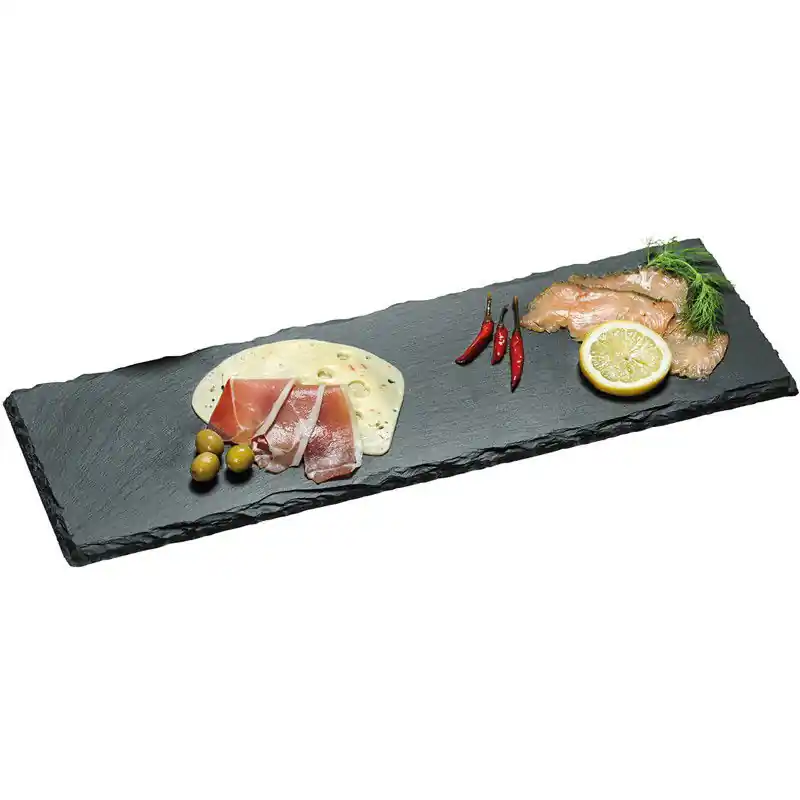 Superprijs Kesper Leisteen serveerplank - 18 x 56 cm - Hapjes en voedsel - Serveerplanken