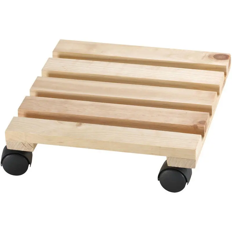 Rechtstreeks Van De Fabrikant Plantentrolley - hout - vierkant - 30 cm - tot 100 kg - zwenkwielen - Planten onderzetter
