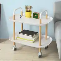 Keukentrolley - Serveerwagen - 2 schappen - Beukenhout - 58x60x37 cm Nieuw Model