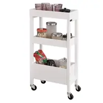 Lage Prijs Badkamertrolley - Trolley - 3 manden - 360 ° draaibare wielen - 49x73x33 cm