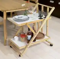 Keukentrolley - Serveerwagen - Inklapbaar - 2 planken - 35x81x70 cm Budget