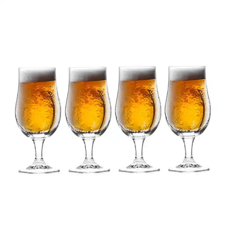 Geld-Terug-Garantie Excellent Houseware Bierglazen op voet - 4x- glas - speciaal bier - Bierglazen
