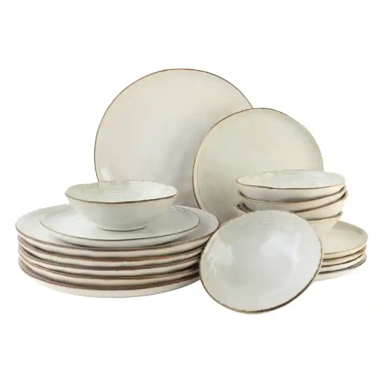 OTIX Serviesset - Bordenset - 18-Delig - 6 Persoons - Beige - Keramiek - LILY Bestel Nu
