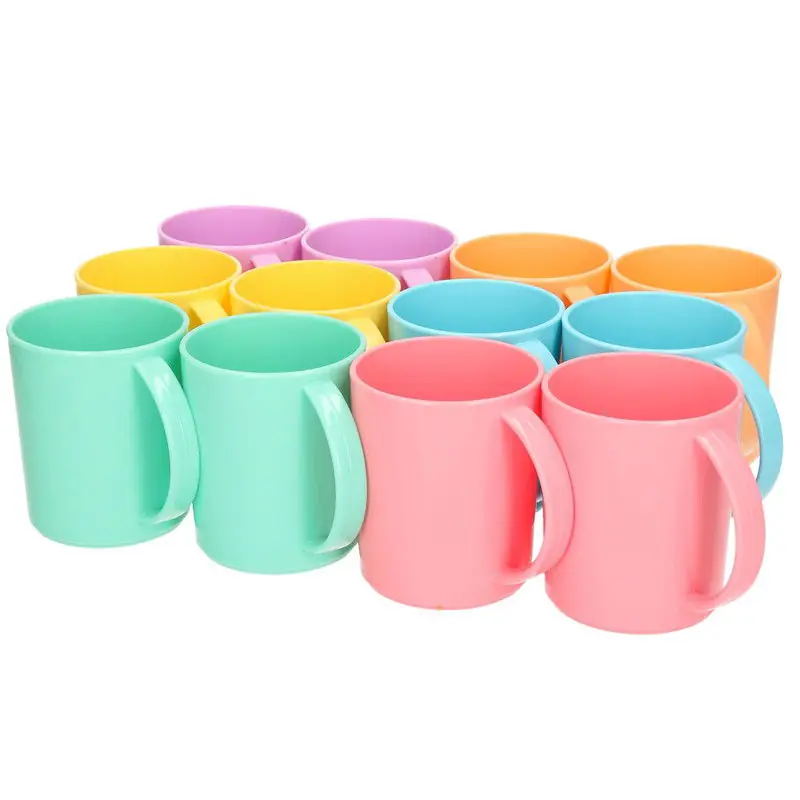 PlasticForte Drinkbekers - 12x stuks - gekleurd - kunststof - 350 ml - Drinkbekers Budget