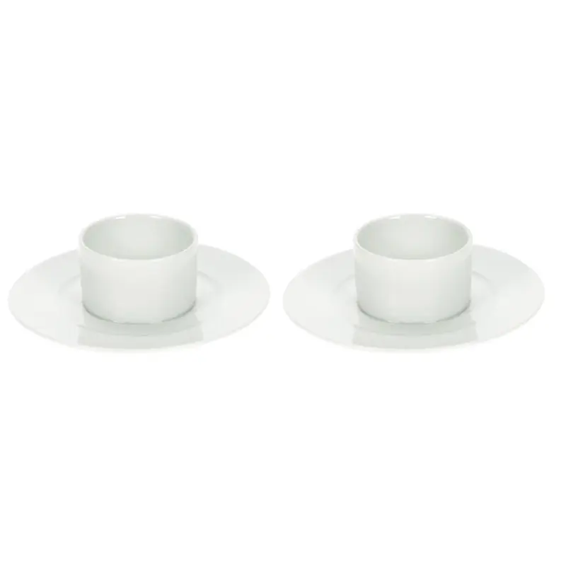 Set van 4x eierdopjes van porselein wit 11 cm - Eierdopjes Snelle Levering