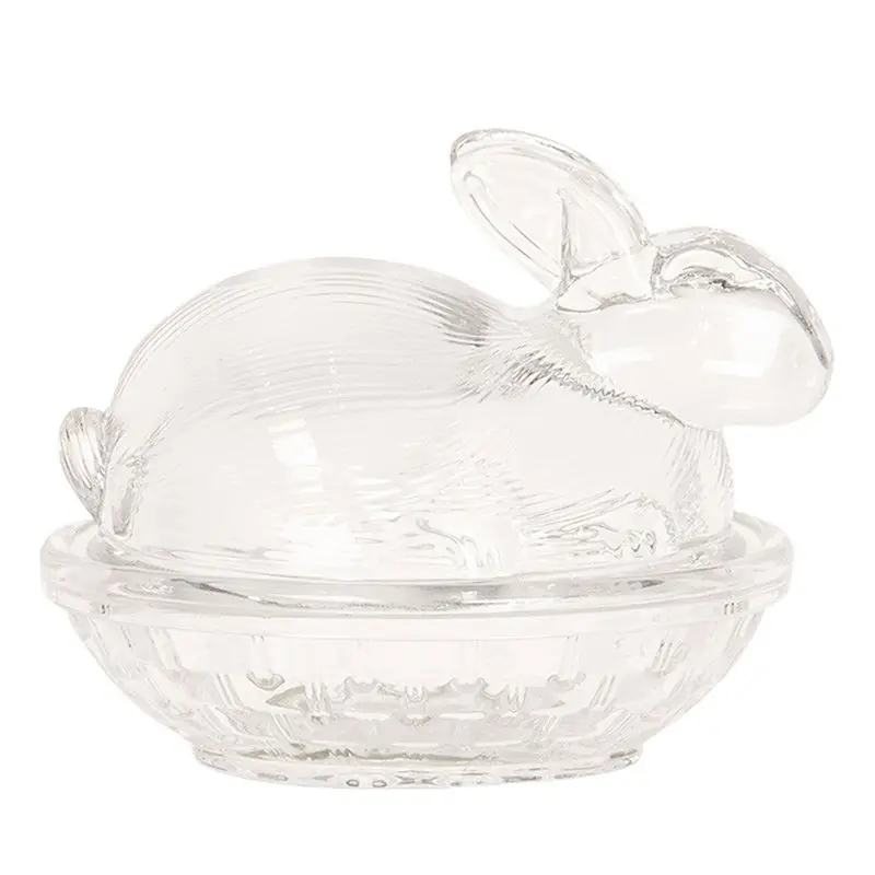 Speciale Aanbieding Clayre & Eef Glazen potje 12x8x9 cm Glas Konijn