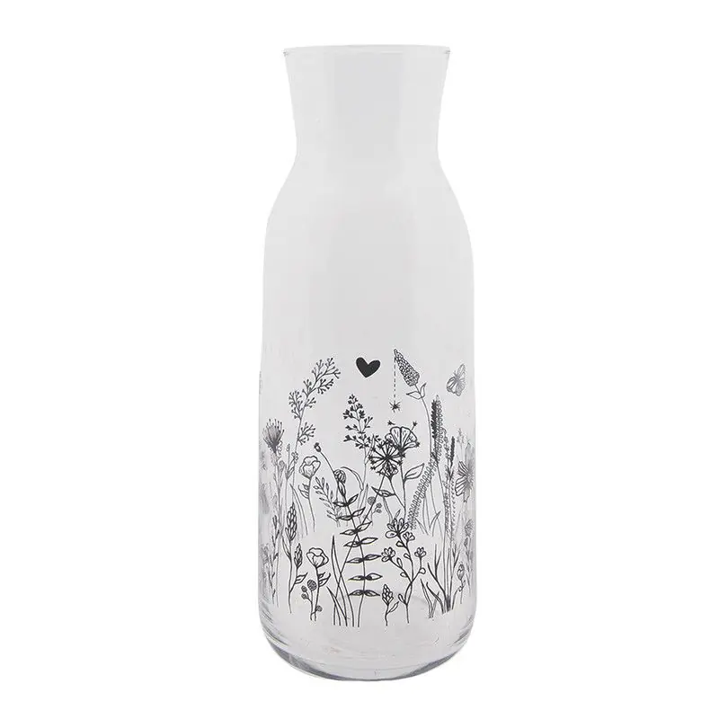 Weekendaanbieding Clayre & Eef Karaf 1000 ml Transparant Glas Bloemen