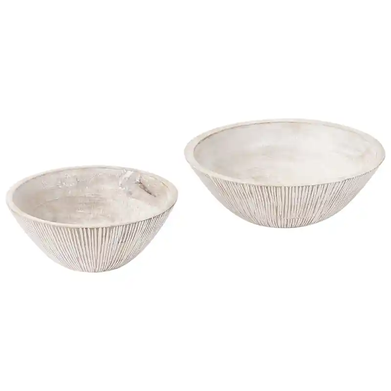Exclusief SIWA - Set van 2 schalen - Lichtbruin - Mangohout