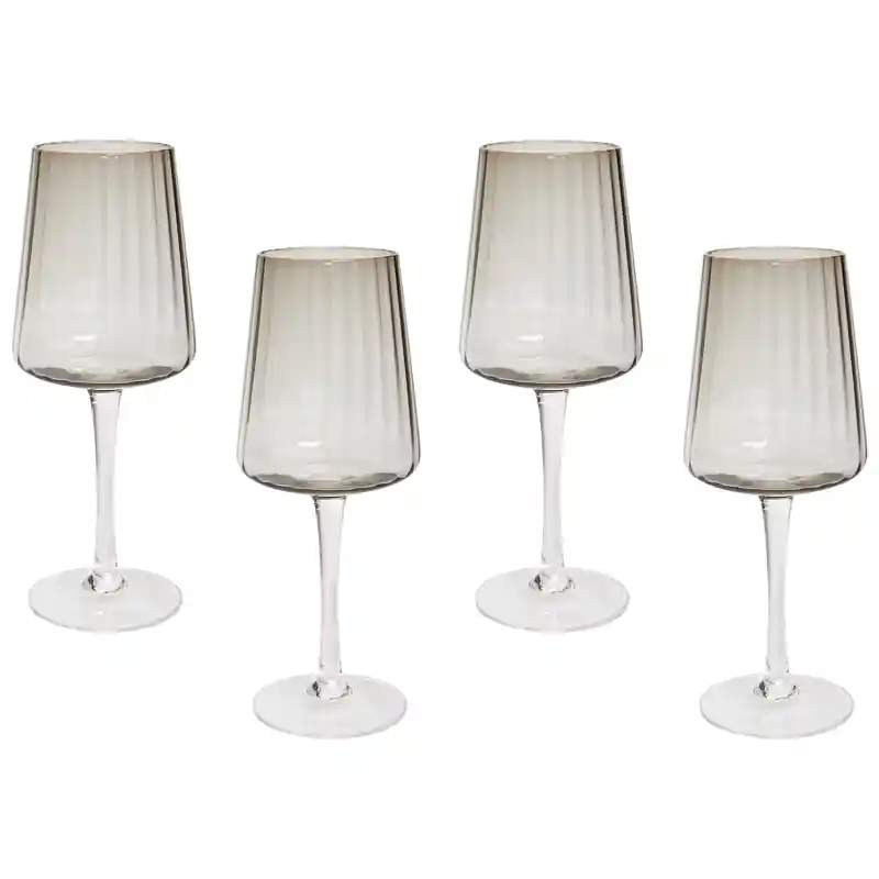 QUARTZ - Wijnglazen set van 4 - Lichtgrijs - Glas Bestel Nu