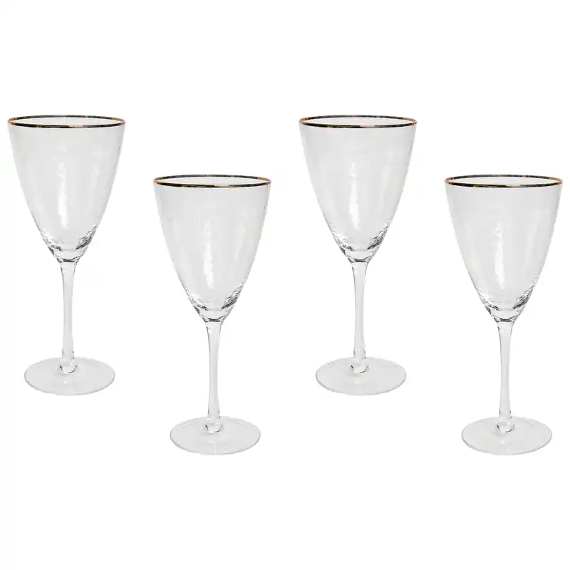 Groothandel TOPAZ - Wijnglas set van 4 - Goud - Glas