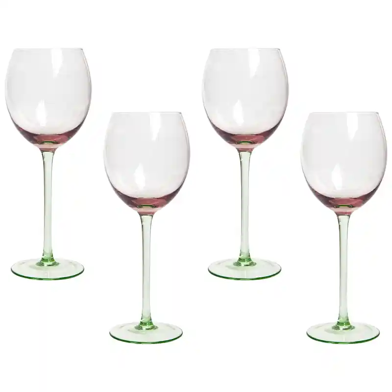 Dagaanbieding DIOPSIDE - Wijnglazen set van 4 - Pastelroze - Glas