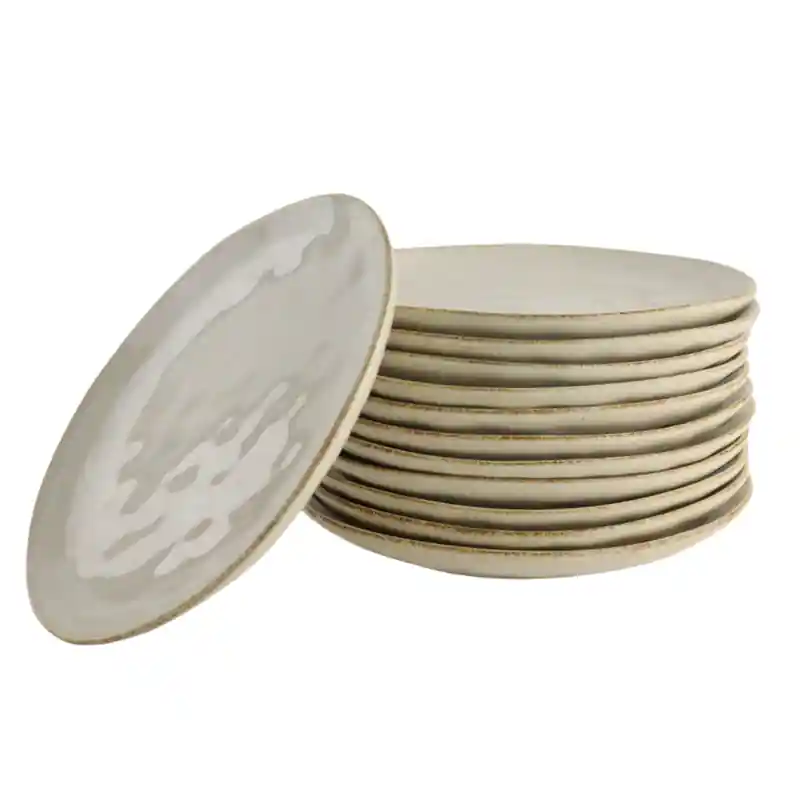 OTIX Ontbijtborden - Bordenset - 12 Persoons - Beige - 21cm - Keramiek - MAPLE Professioneel