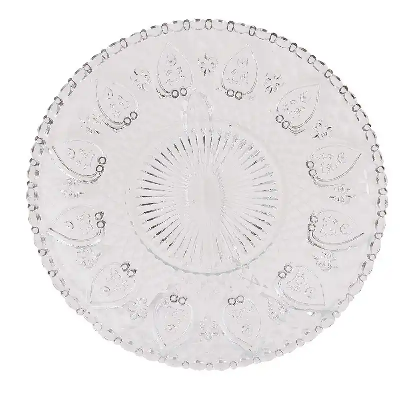 Clayre & Eef Dinerbord Ø 22 cm Glas Handgemaakt