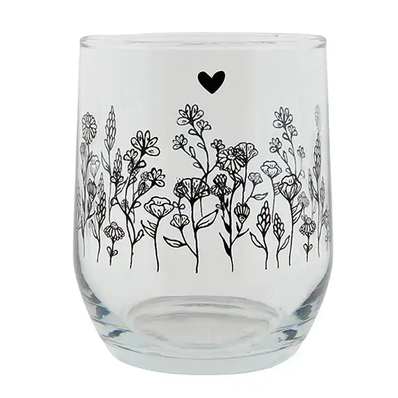 Weekendaanbieding Clayre & Eef Waterglas 300 ml Glas Bloemen