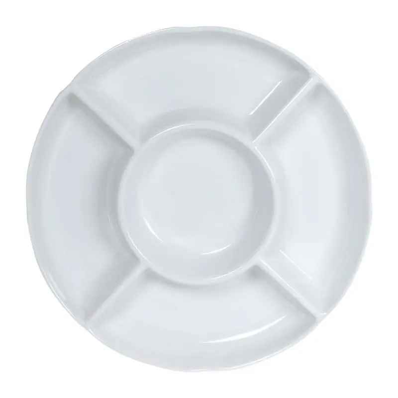 Exclusieve Aanbieding Krumble Tapasbord rond met 5 vakken - Wit