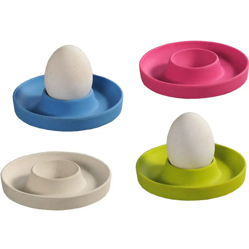Veilige Betaling Gekleurde eierdopjes van 10 x 2 cm - 4x - Melamine - Tafel dekken - Eierdopjes