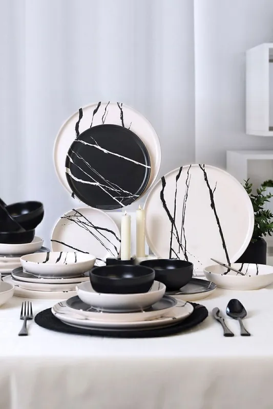 Keramika Serviesset - Keraart Marble - 24 delig - 6 Personen - Stoneware Nieuw