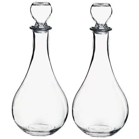 Nu Kopen Wijn/water karaf - 2x - transparant - 1,2 liter - glas - waterkaraf - Karaffen