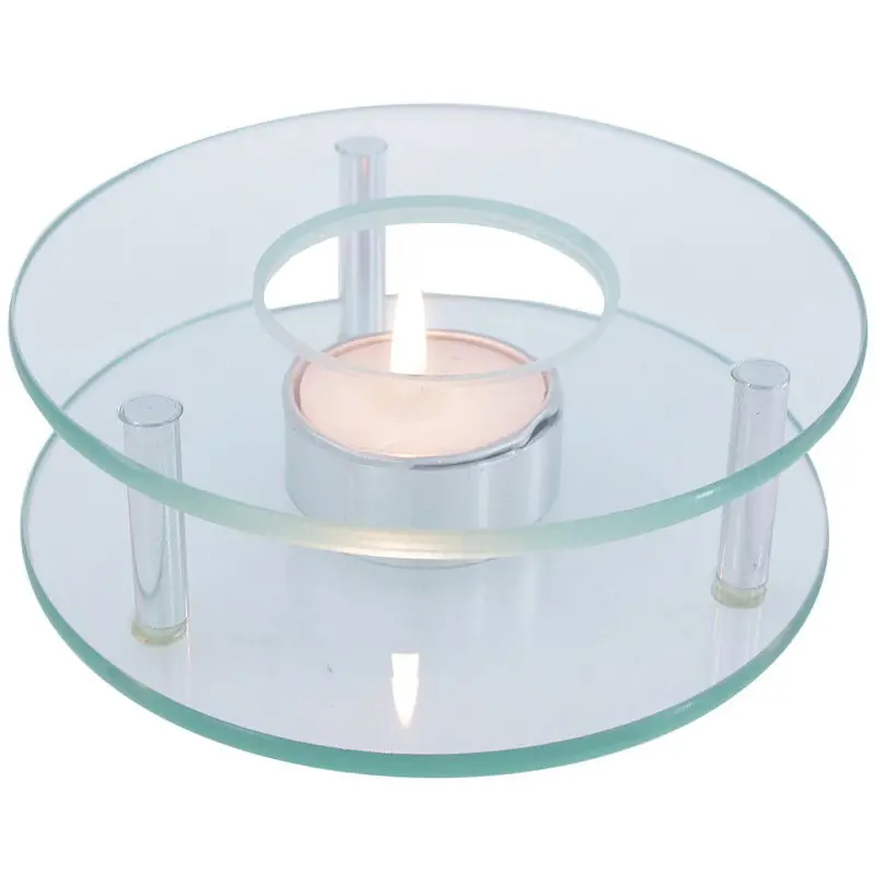 Exclusieve Aanbieding Theepot rechaud warmhoudplaat - glas - theelichtje - D12 x H4 cm - Theepotten
