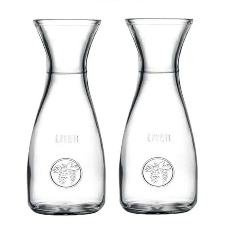 Pasabache water karaffen van 1.0 liter - 2x - glas - Sapkan - Karaffen Dagaanbieding