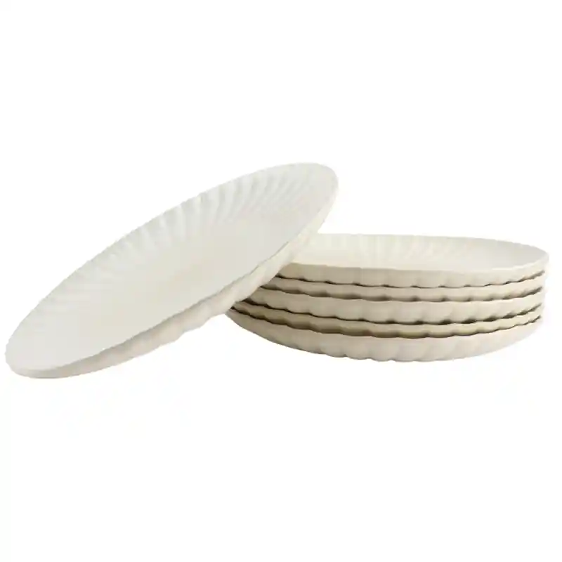 Laatste Versie OTIX Dinerborden - Bordenset - 6 Persoons - Onderborden - Decoratieve Borden - Tafeldecoratie - 32cm - Wit - Keramiek - SOLIS