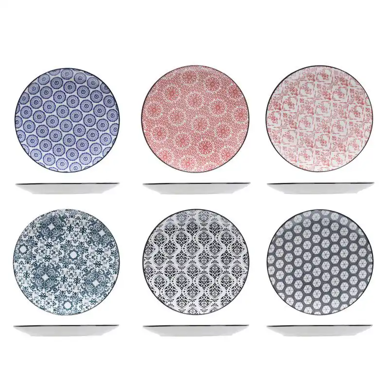 Flitsaanbieding Ontbijt/dessert bordjes Delirio - 6x - 19 cm - 2 cm hoog - aardewerk - ontbijtbordjes - Ontbijtborden