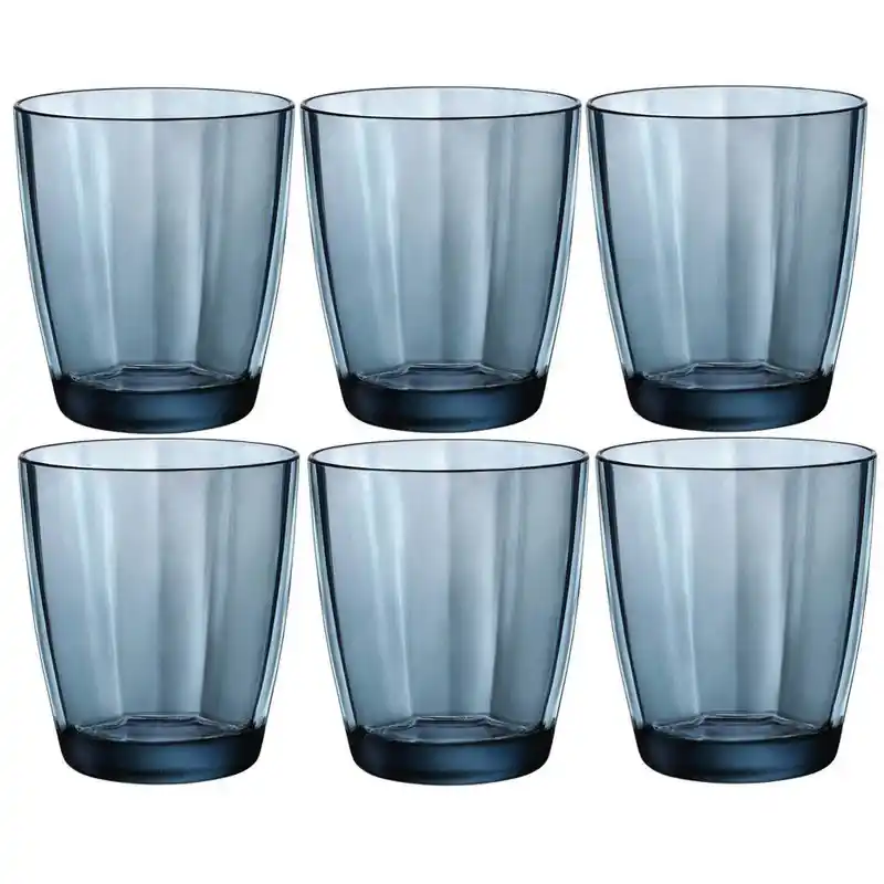 Aanbieding Bormioli Rocco Tumbler Drinkglazen - 6x - blauw - 300 ml - Water - Drinkglazen