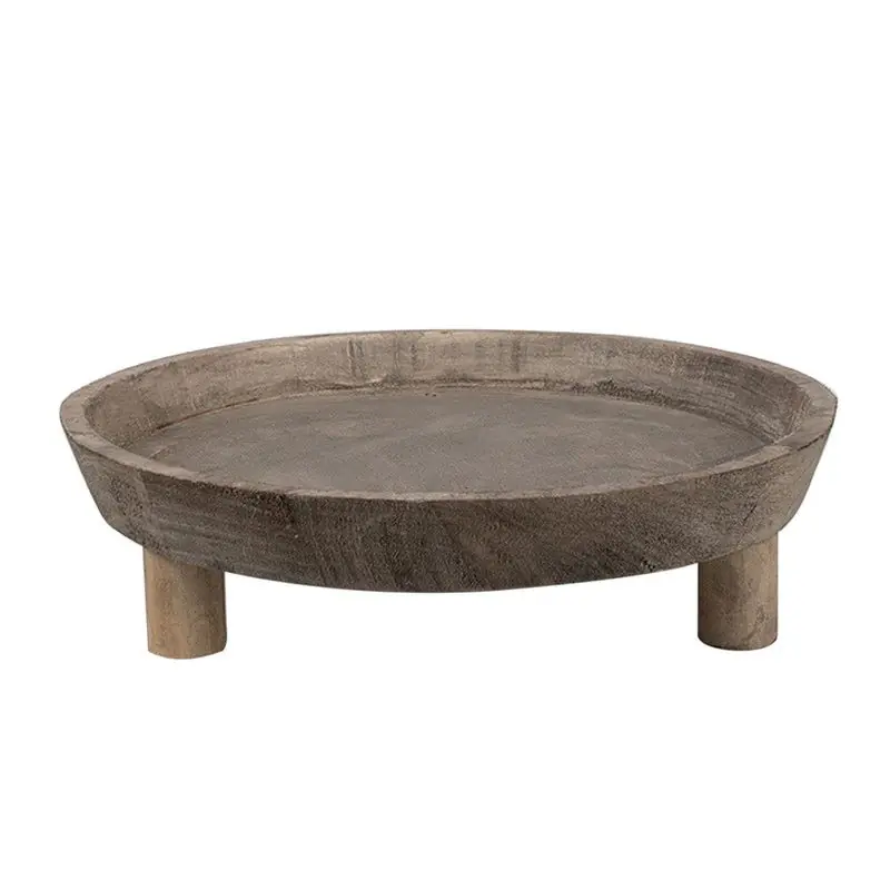 Uitverkoop Clayre & Eef Decoratie schaal Ø 30x8 cm Bruin Hout