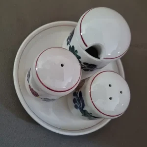 Premium Boerenbont Menage 4 delige Set o.a. mosterdpot, peper en zoutstel