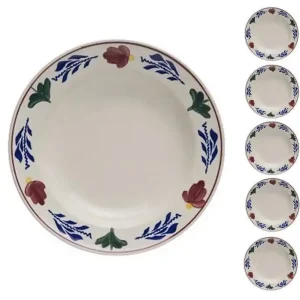 Boerenbont diep eetbord 22cm set van 5 stuks Geld-Terug-Garantie